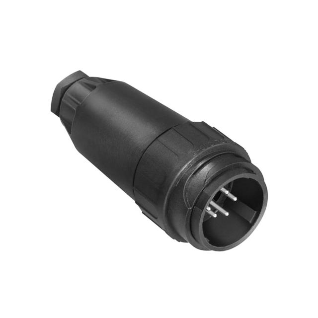 15 (14 + PE) Position Circular Connector Plug Housing Free Hanging (In-Line) Backshell, Coupling Nut